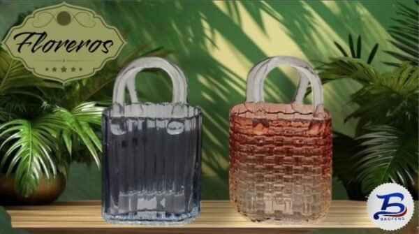 FI40723  Florero Vidrio Bolso Sandia