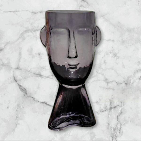 XI 1224 Florero Rostro Vidrio Grande