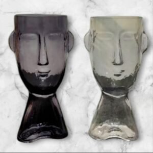 XI 1224 Florero Rostro Vidrio Grande