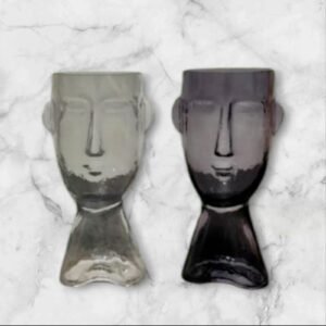 XI 1224-1 Florero Rostro Vidrio Pequeño