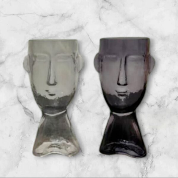 XI 1224-1 Florero Rostro Vidrio Pequeño