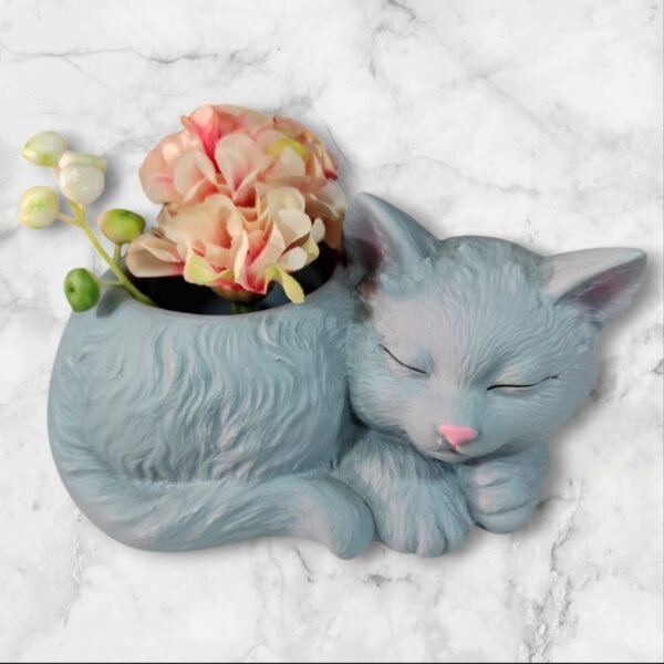 A013 Macetero Gatito con Lazo