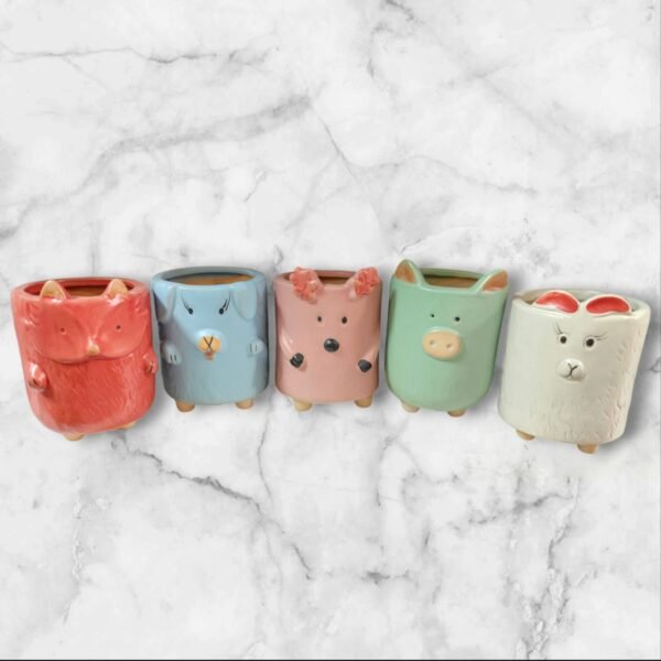 B007 Maceta Cerámica Animales Pequeña