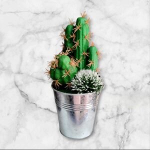 LY-76820 Arreglo Cactus en Jarro Metálico