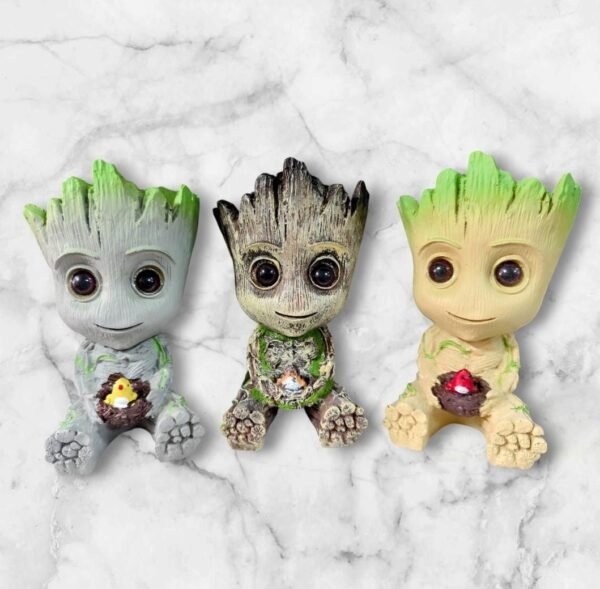 B001 Macetero Personaje Naturaleza con Nido y Pajarito