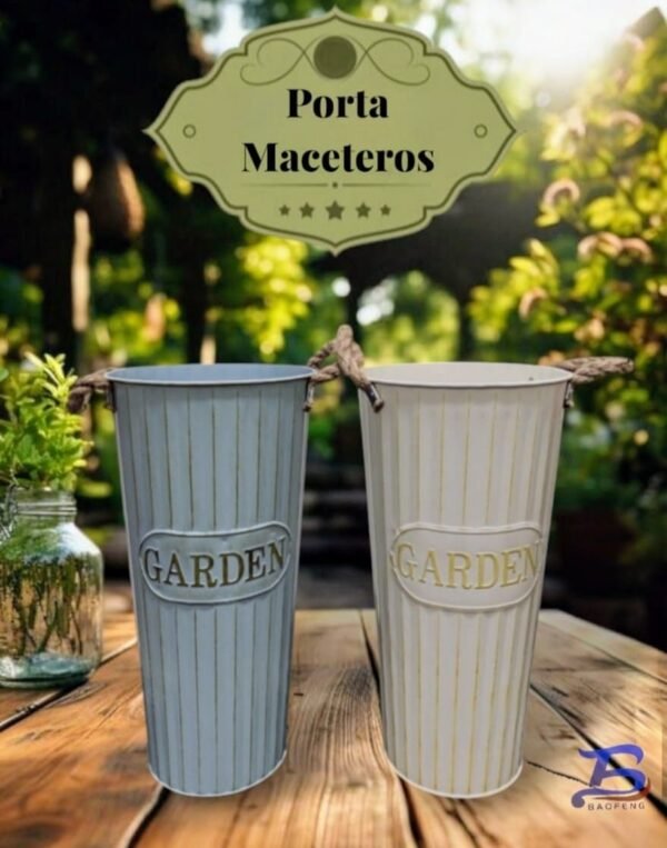 LH-007-XL Porta Macetero / Florero Alto Metal "Garden"