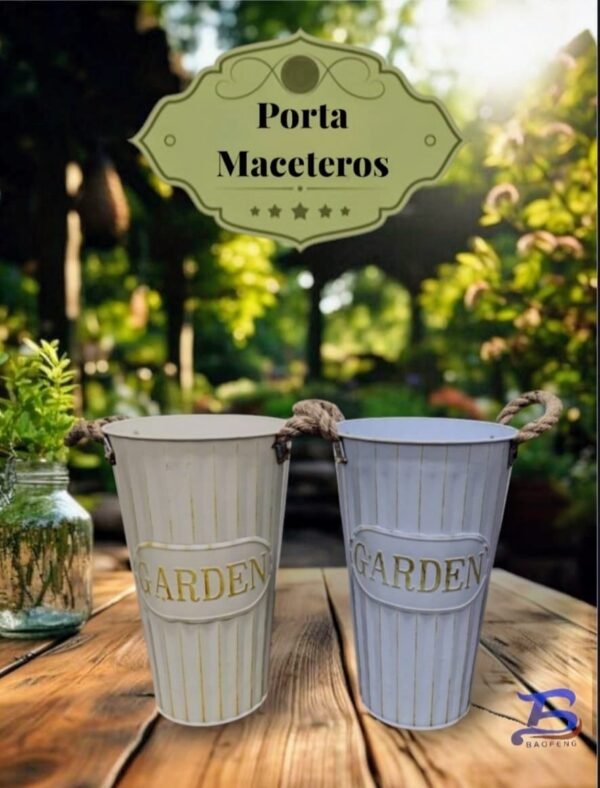 LH007M Porta Macetero / Florero Mediano Metal «Garden»