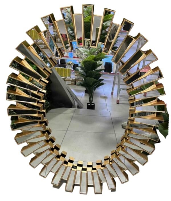 6994 Espejo Ovalado Dorado Modelo Franjas