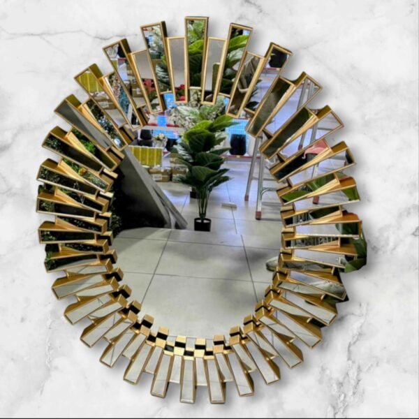 6994 Espejo Ovalado Dorado Modelo Franjas