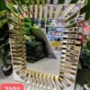 7191 Espejo Rectangular Dorado Modelo Franjas