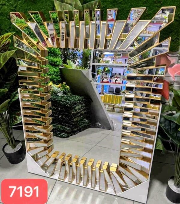 7191 Espejo Rectangular Dorado Modelo Franjas