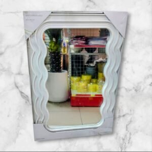 M-9160 Espejo Rectangular Blanco Modelo Ondas