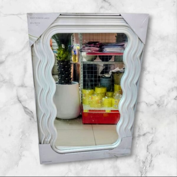 M-9160 Espejo Rectangular Blanco Modelo Ondas