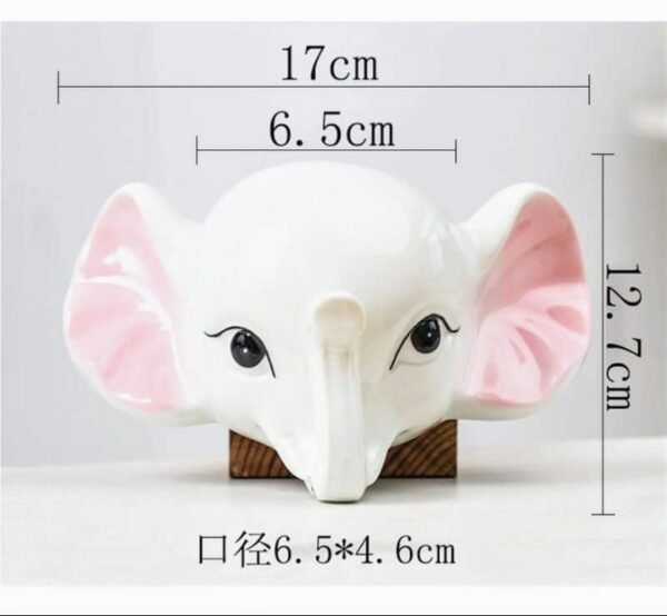 XN0004 Macetero Cabeza Elefante Blanco