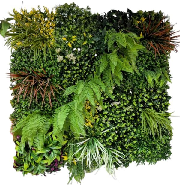 KW9040 Palmeta Malla Cuadrada Variedad Hojas Verde 1×1 Mts.