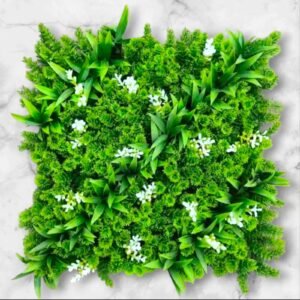 FB0213 Palmeta Mural Verde Flor Blanca