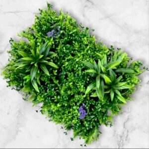 BF0917 Palmeta Jardín Vertical  Tropical Verde con tono Violeta 60x40 Cms