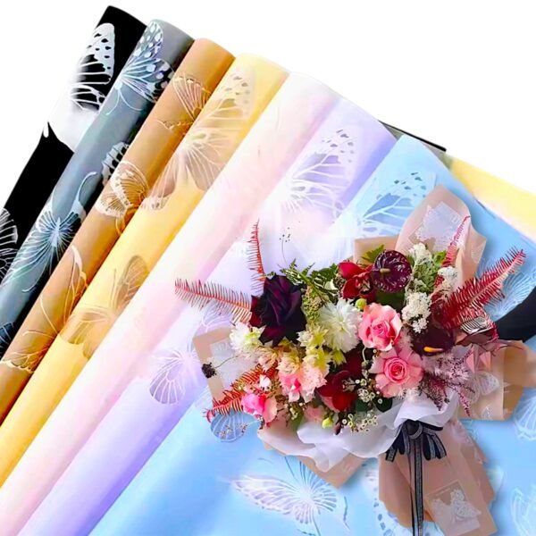 WhatsApp Image 2026-02-12 at 12.26.23 PM B1210 Papel Coreano Diseño Mariposa con Transparencia 5 Colores