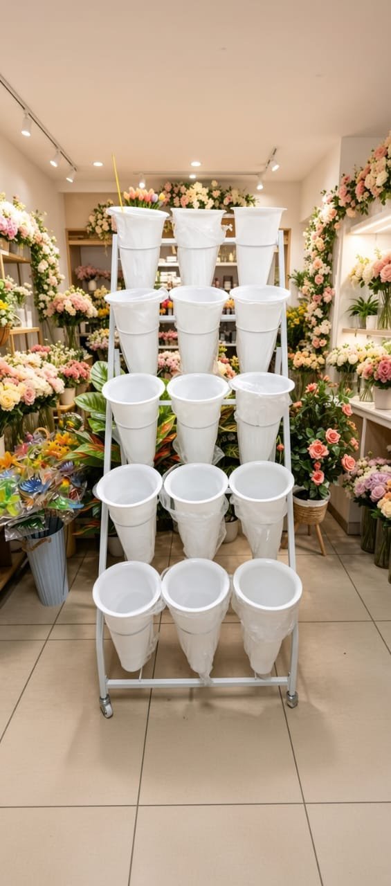 EX-1 Exhibidor Vertical de Flores con 15 Macetas